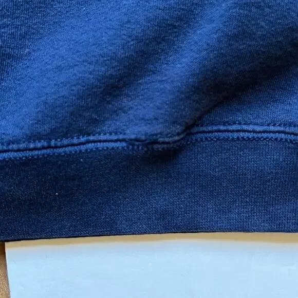 Vintage 90s USA Made Nike Big Swoosh Oval Crewneck Sweatshirt Navy Blue XL